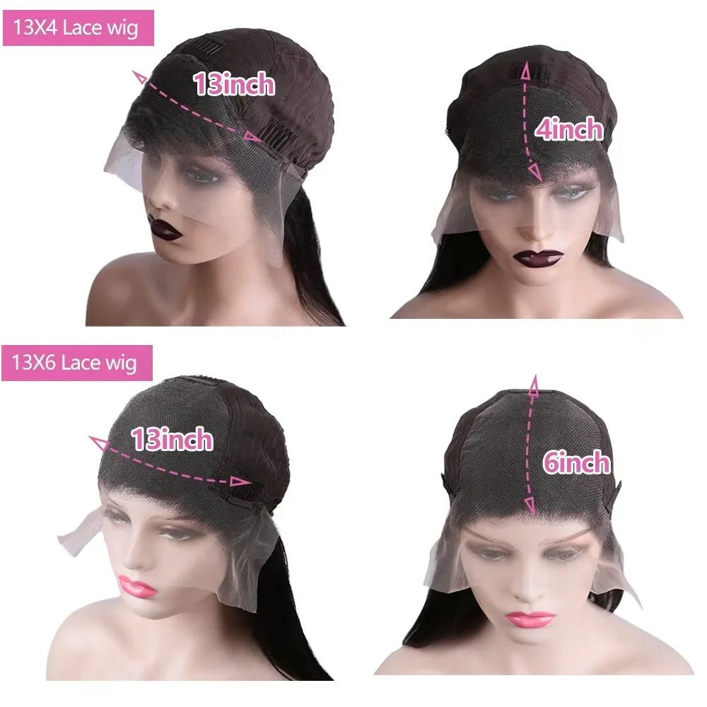 30 36Inch HD Transparent 13x4 13x6 Body Wave Lace Front Wig Full Lace Frontal Human Hair Wig For Women 300 Density Prepluck 300%