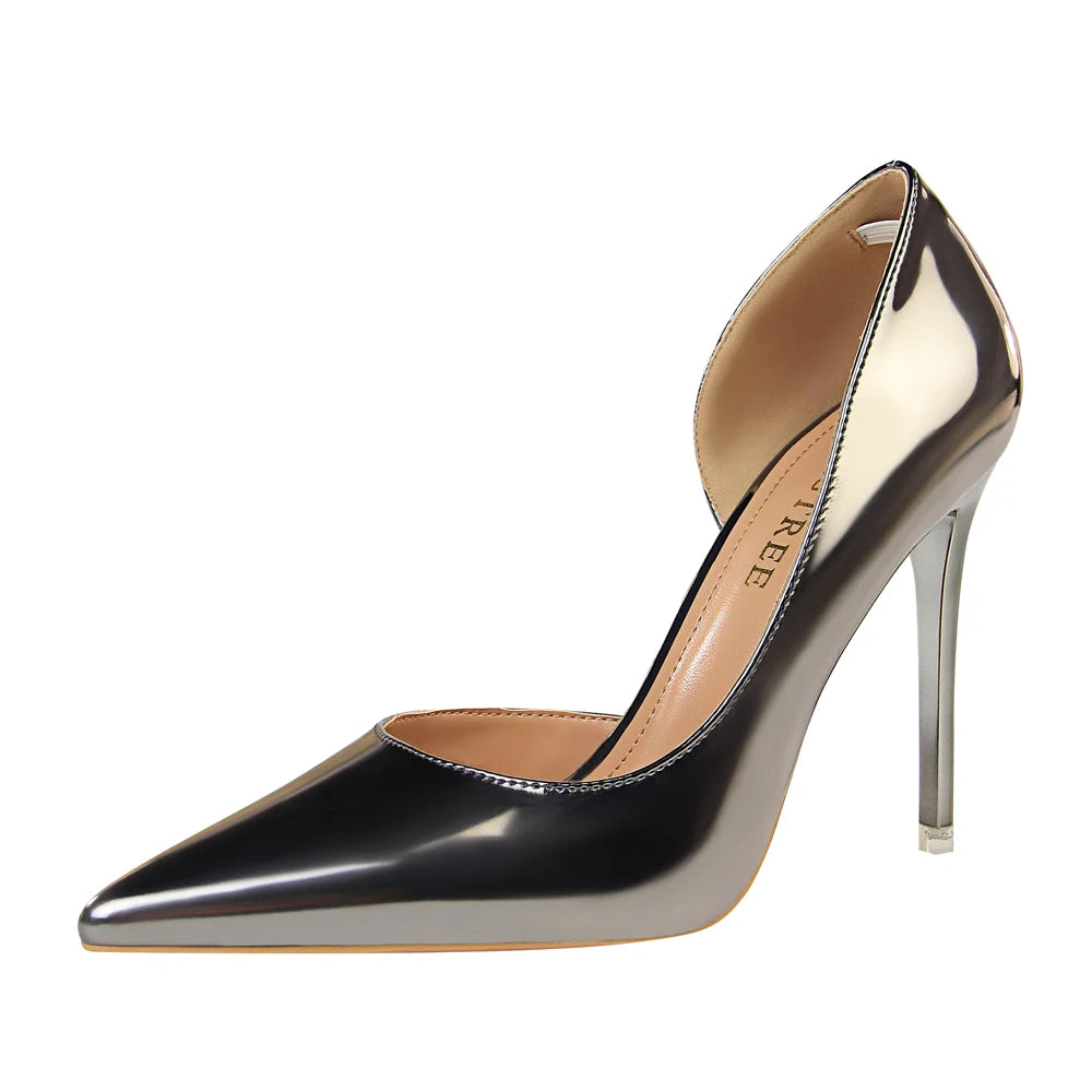European and American Style Luxury High Heels Shoes for Women With Metal Heels Ladies Heels Shoes Fashion Wholesale