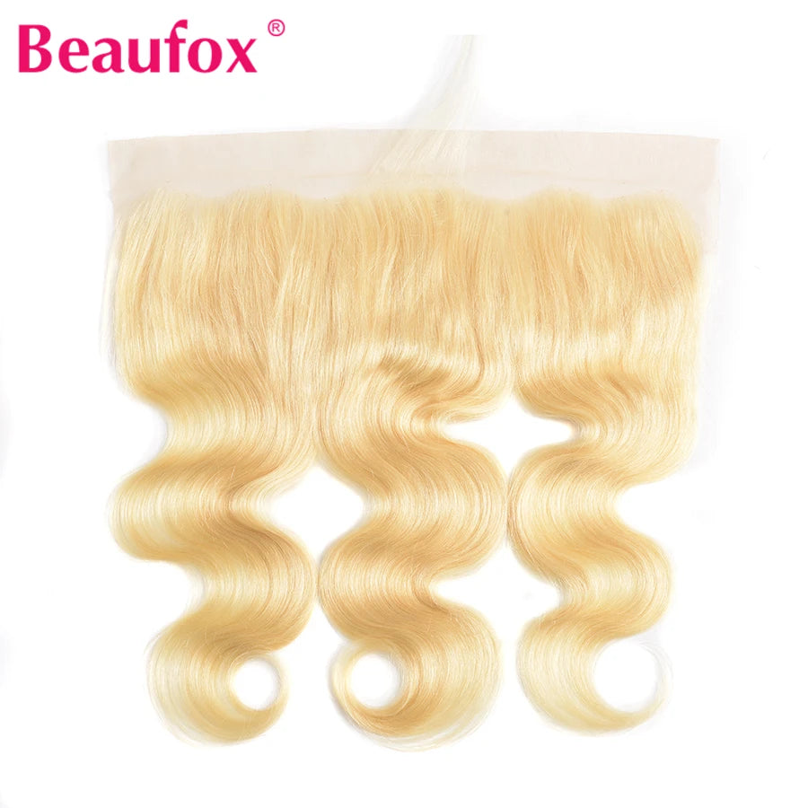 Beaufox 613 Blonde Bundles With Frontal Brazilian Body Wave With Frontal Remy Blonde Human Hair Lace Frontal Closure With Bundle