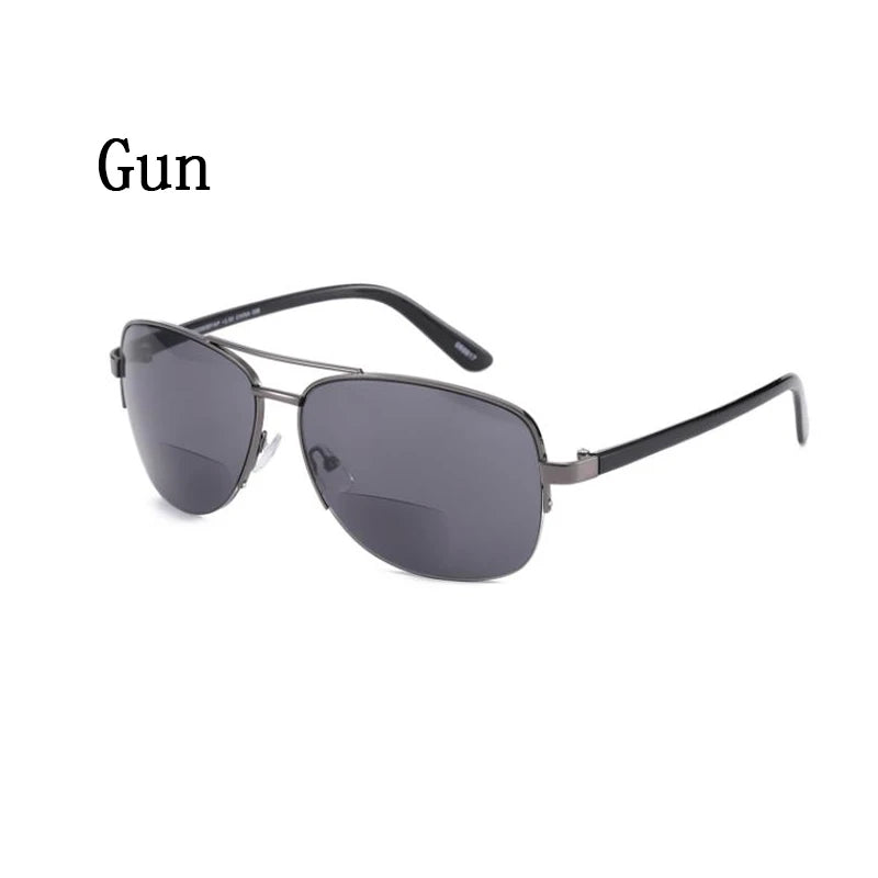 New Semi Rim Bifocals Pilot Reading Glasses Women Men Look Near Far Presbyopia Sunglasses Double Beam Hyperopia Eyeglasses Gafas