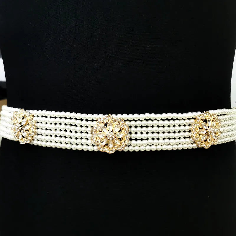 European fashion women's handmade beaded waist chain, adjustable length waist chain party wedding waist chain