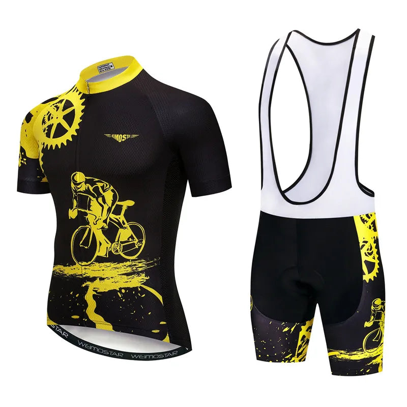 Weimostar Pro Team Cycling Jersey Set Men Mountain Bike Clothing Suits Summer MTB Bicycle Wear Clothes Anti-UV Biking Outfits
