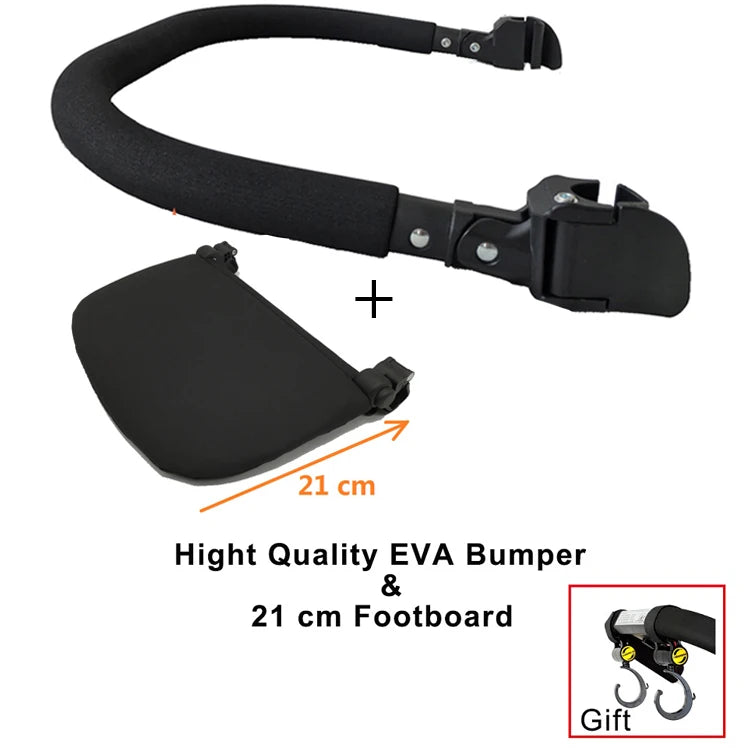 MomTan® Baby Stroller Accessories Armrest PU Leather Bumper Bar Handrail Extend Footboard Compatible with Babyzen YOYO 2 YOYO 3