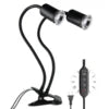 Reptile Heat Lamp Double-Head Lamp with Clamp UV UVB Reptile Light with Intelligent Cycle Timer for Turtle Bearded Dragon Lizard
