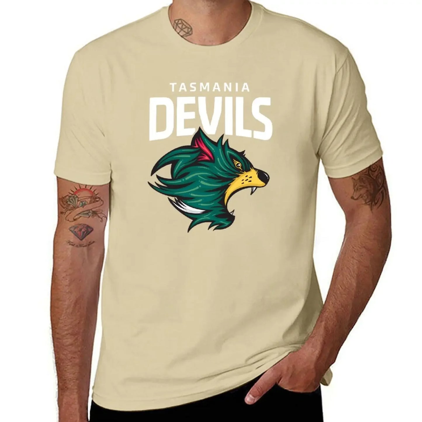 Tasmania Devils Football Club White Lettering T-Shirt summer clothes oversizeds shirts graphic tees cute tops men workout shirt