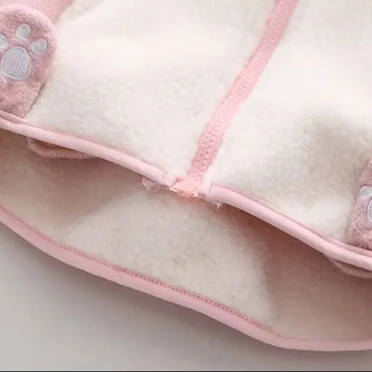 Toddler Girls Bunny Ears Hooded Fleece Jacket Zip Up Winter Warm Coat Cartoon Rabbit Kids Baby Outerwear Clothes 80-120
