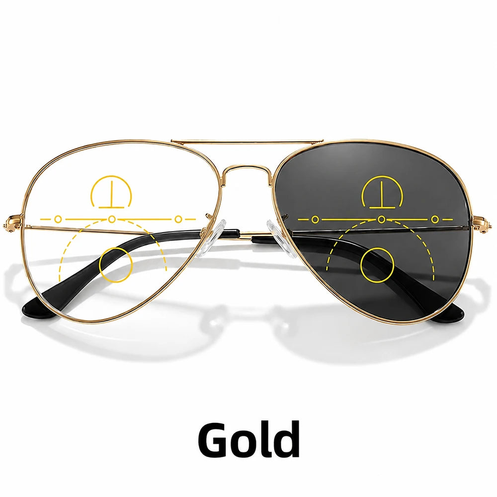 Sports Progressive Multifocal Reading glasses Intelligent Photochromic Men Luxury Finished Near Far Sight Sunglasses 1.0-3.0