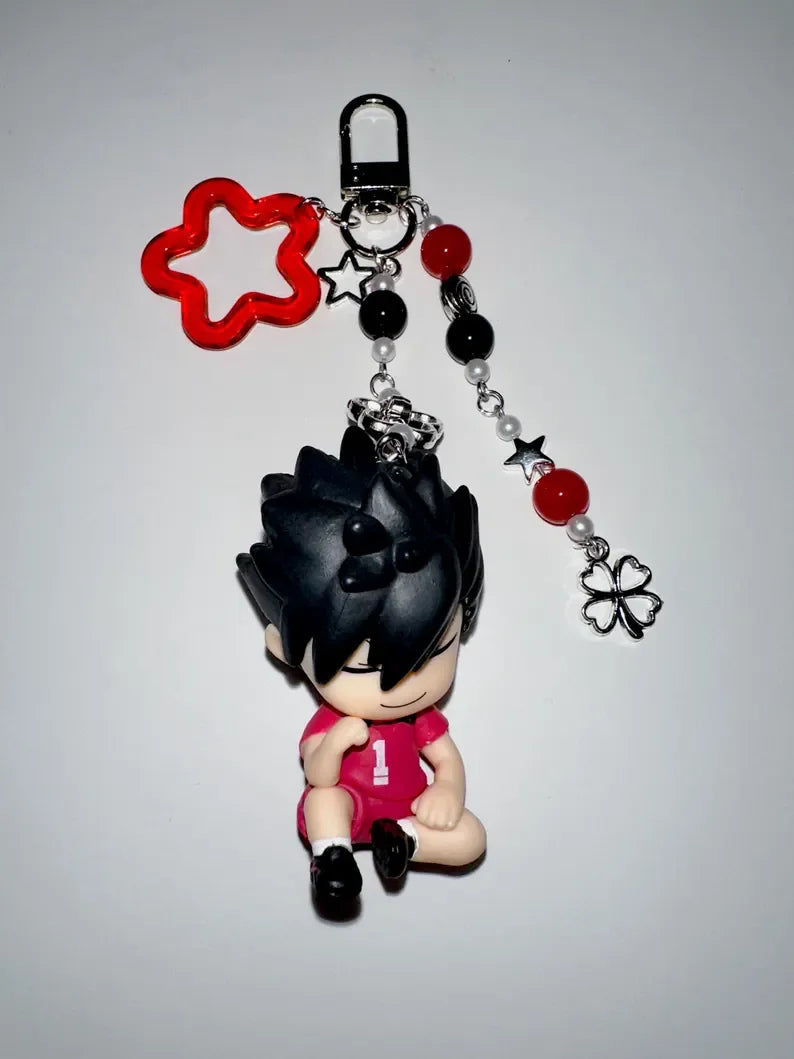 Handmade volleyball anime character inspired keychains backpack charms