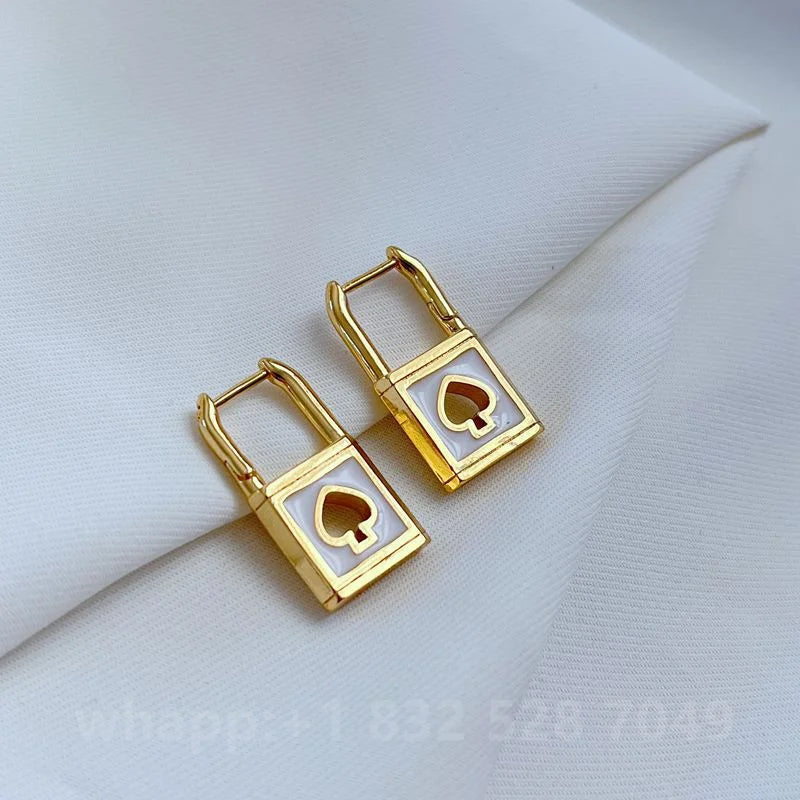 1:1 KS Jewelry Gold Stud Earrings For Women Fashion Jewelry Birthday Gift
