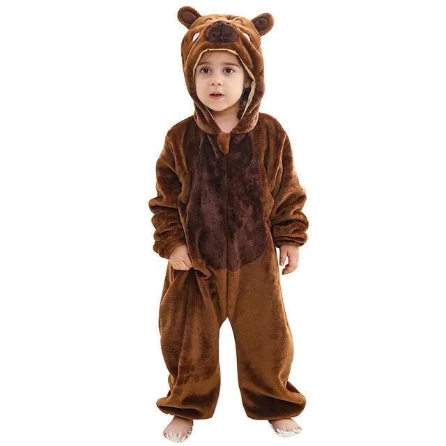 MICHLEY Halloween Lion Baby Rompers Clothes Hooded Flannel Cosplay Toddler Infant Pajamas Bodysuit Jumpsuit Costume For Kids Boy