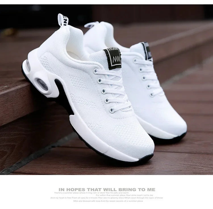 White Sports Shoes Women Running Shoes Breathable Casual Shoes Outdoor Light Weight Casual Walking Sneakers for Wamen