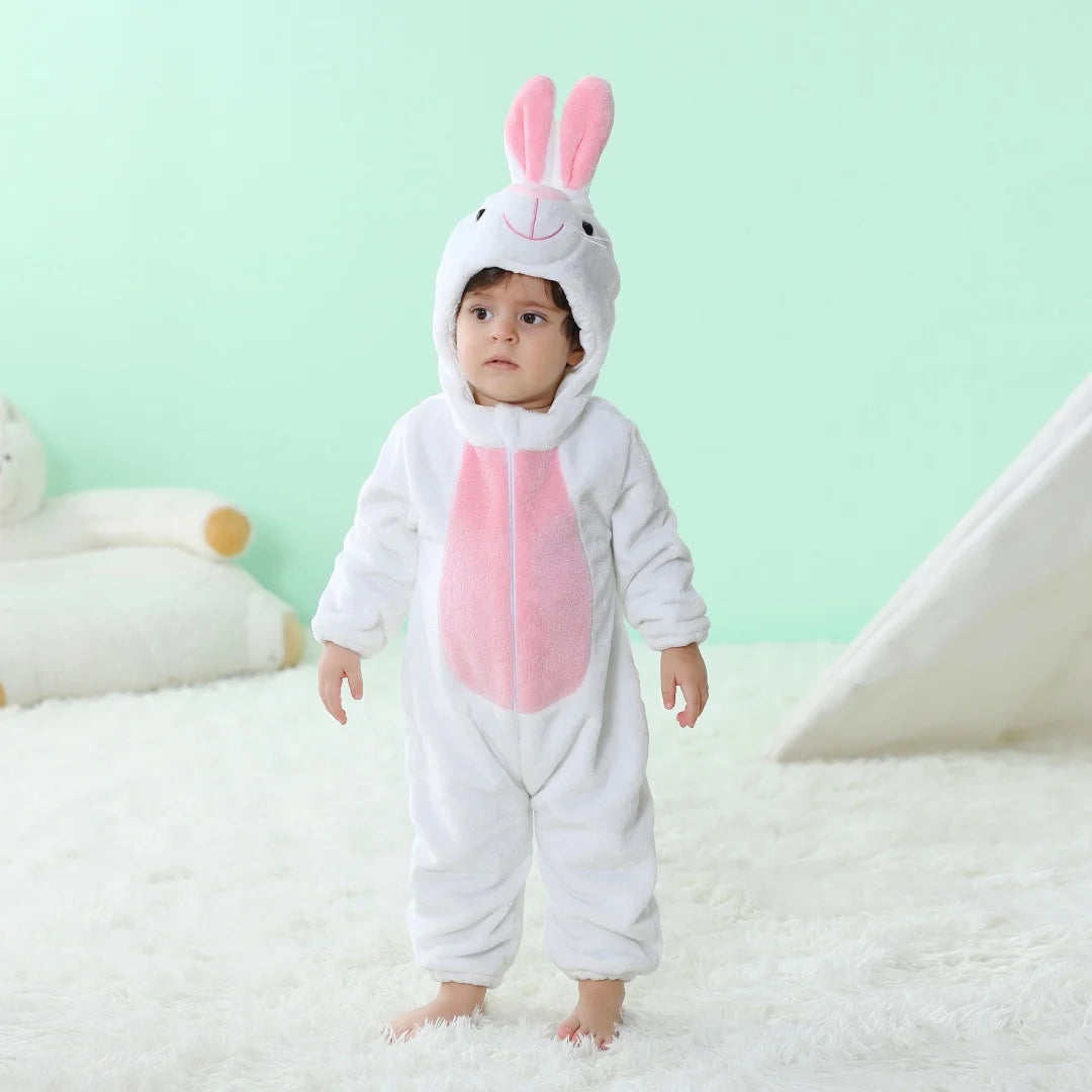 Newborn Baby Romper Infant Long Sleeve Clothes Kigurumi Cute Rabbit Animal Cartoon Jumpsuit Girls Boys Pajamas Costume Halloween