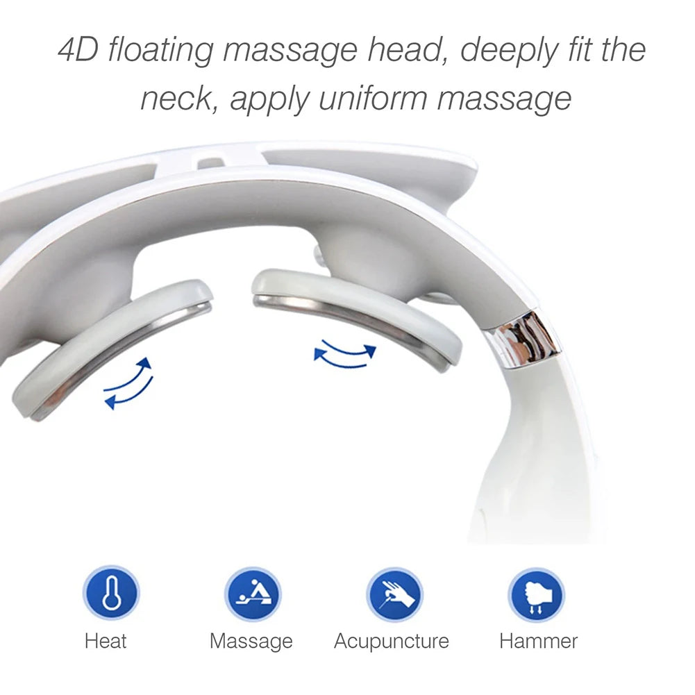 4-head Cervical Massager with Heat Electric Neck Massager Relaxation Gifts for Women Men Dad Mom