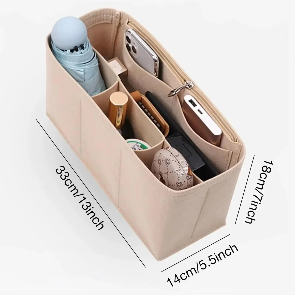 Homefish Felt Insert Liner Purse Organiser Pouch Tote Handbag Internal Storage Bag For Liz Visetos
