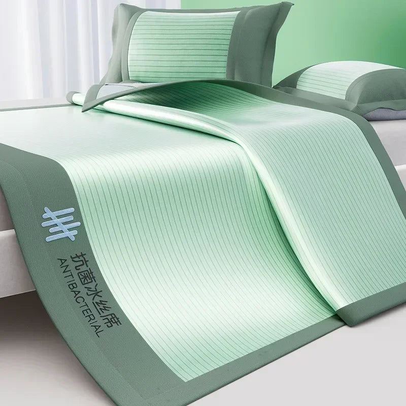 New Silky Touch Antibacterial Cooling Mattress Sleeping Naked Skin-friendly Summer Sleeping Mat Solid Color Cushion for Bedding