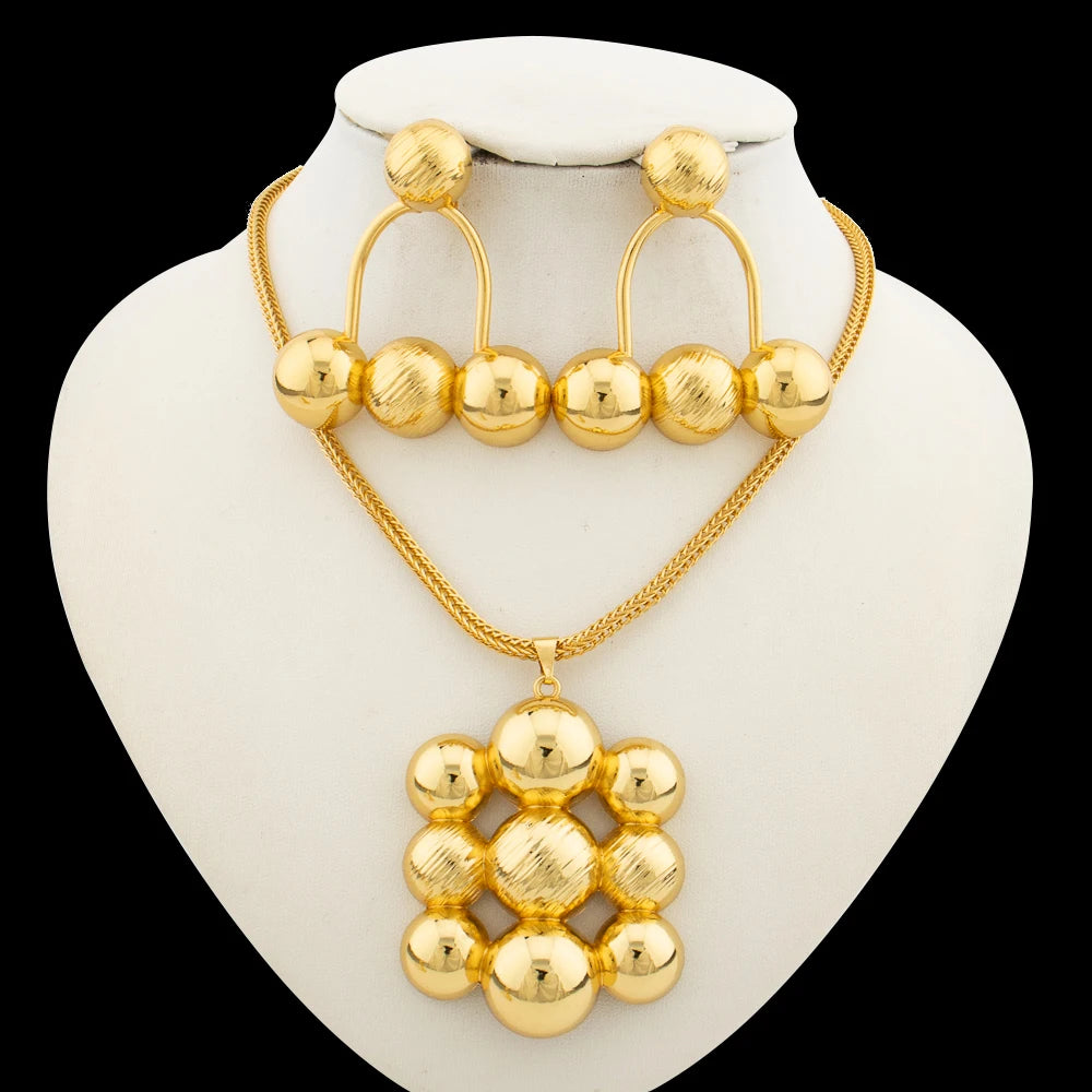 Jewelry Set for Women Luxury Pendant Necklace and Dangle Earrings Weddings Bridal Bangle Ring Set Gifts 