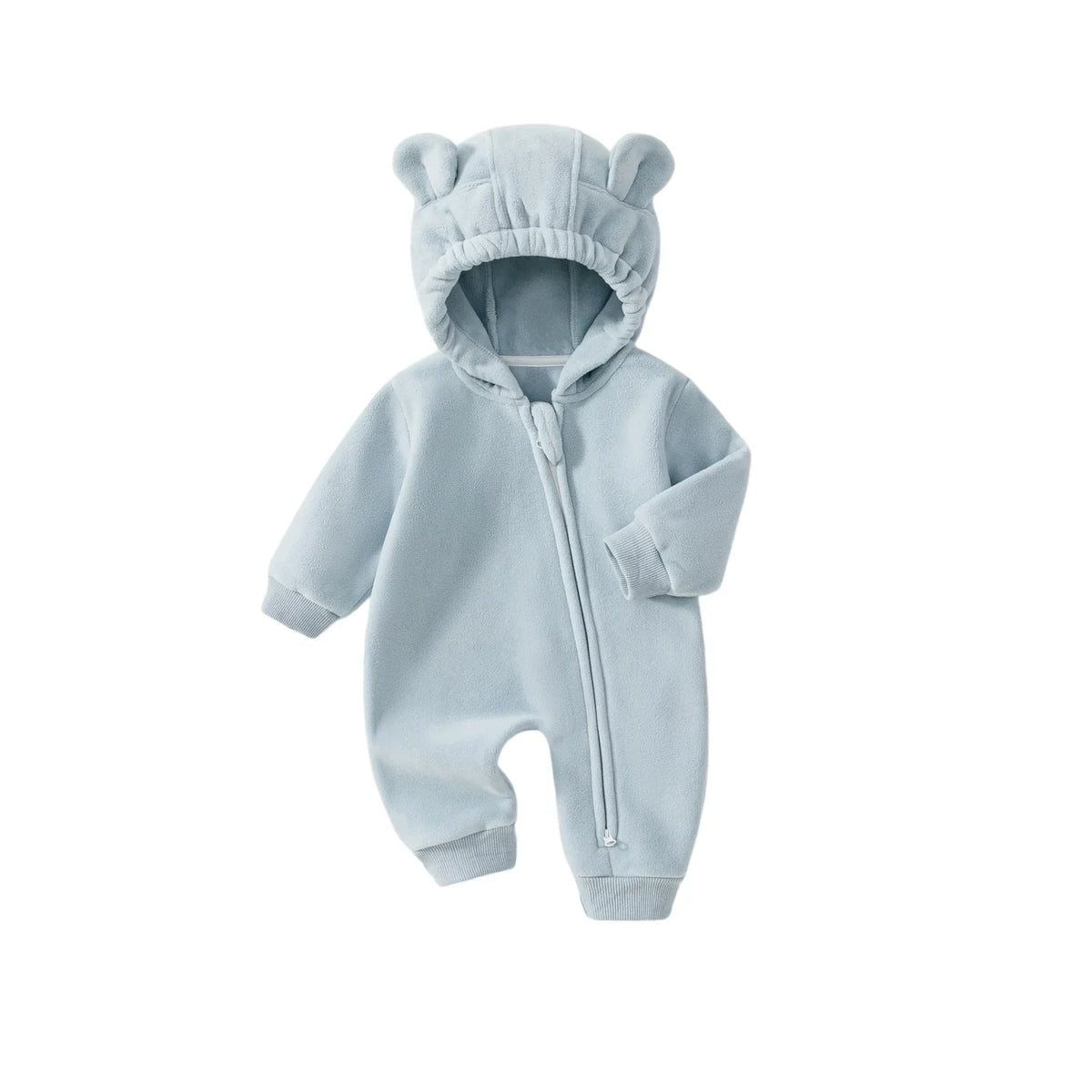 2026 Autumn Casual Baby Bodysuit Cute Bear Ear Long Sleeve Hooded Jumpsuit for 6M-3T Boys Girls Soft Warm Infant Romper