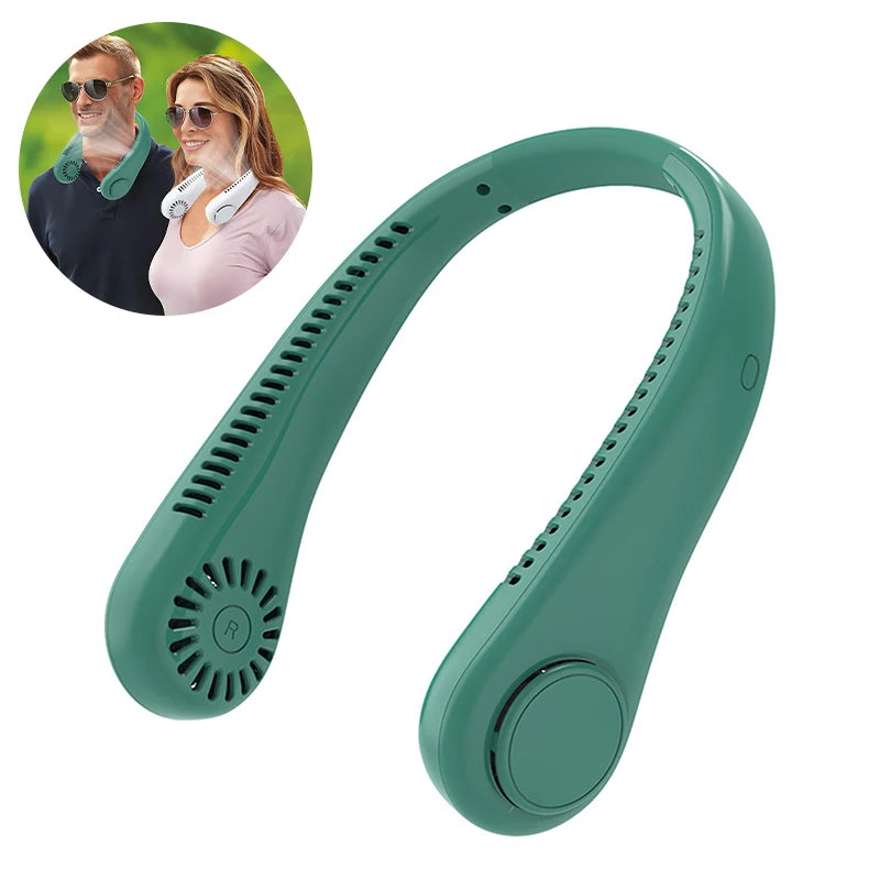 Stretchable Hands-Free Cooling Neck Fan, 3 Adjustable Speed Modes, Portable with 4000mAh Rechargeable Battery