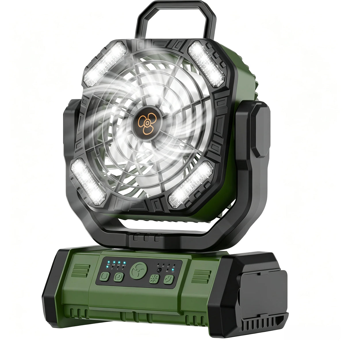 Remote-Controlled Timed Oscillating Tent Hanging Fan, 20000 Mah Rechargeable Fan with Led Light, Portable Camping Ceiling Fan, Suitable for Camping Enthusiasts