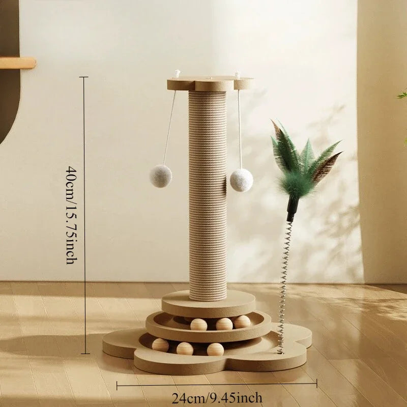 Cat Scratch Pole Sisal Cats Scratcher Turntable Cat tree Toy Grab Column Pet Supplies Climbing Frame Cats Scratch Boards