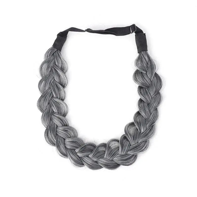 1 Pcs Synthetic Premium Adjustable Handmade Wig Braided Elastic Band Hair Fashion Braiding Hair Headband Headwear For Women