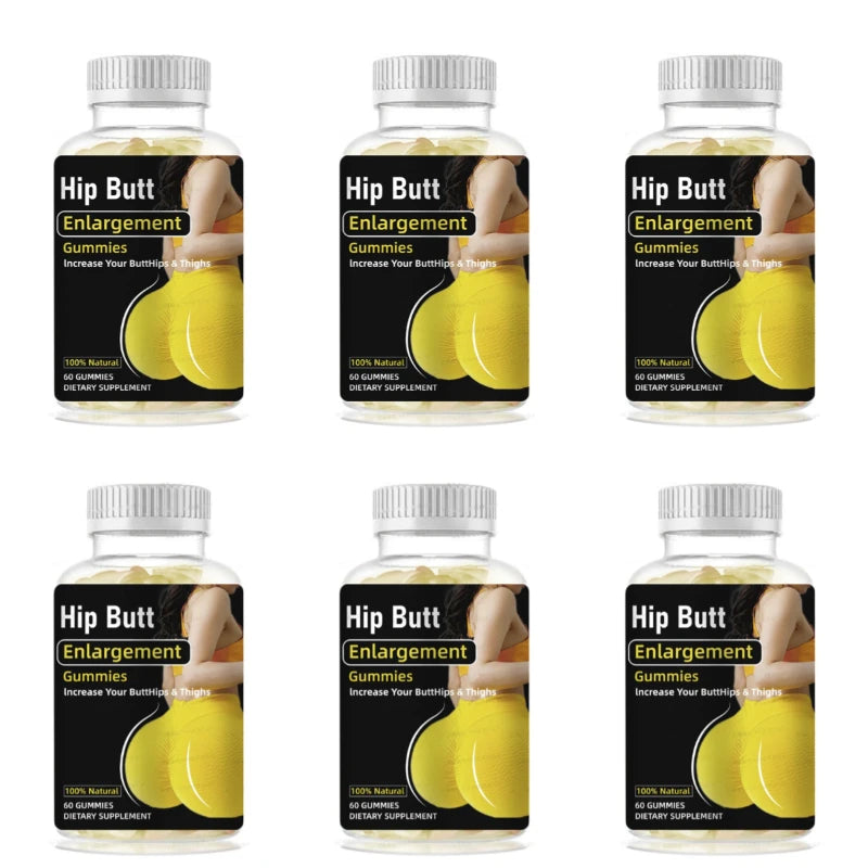Hip Butt Enlargement Gummies for Buttocks Hips and Thighs Adults Glute Curve Support Gummies for Women Peach Flavor 60 Count
