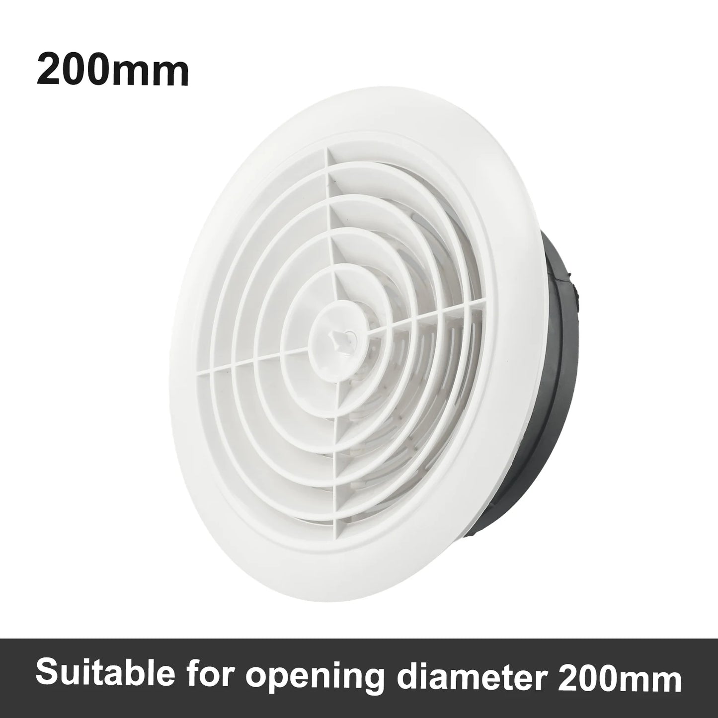 1pc Vent Grill For Hole 75-200mm Round Adjustable Wall Interior Vent Ventilation Grille Cover Exterior Wall Ducting Ventilation