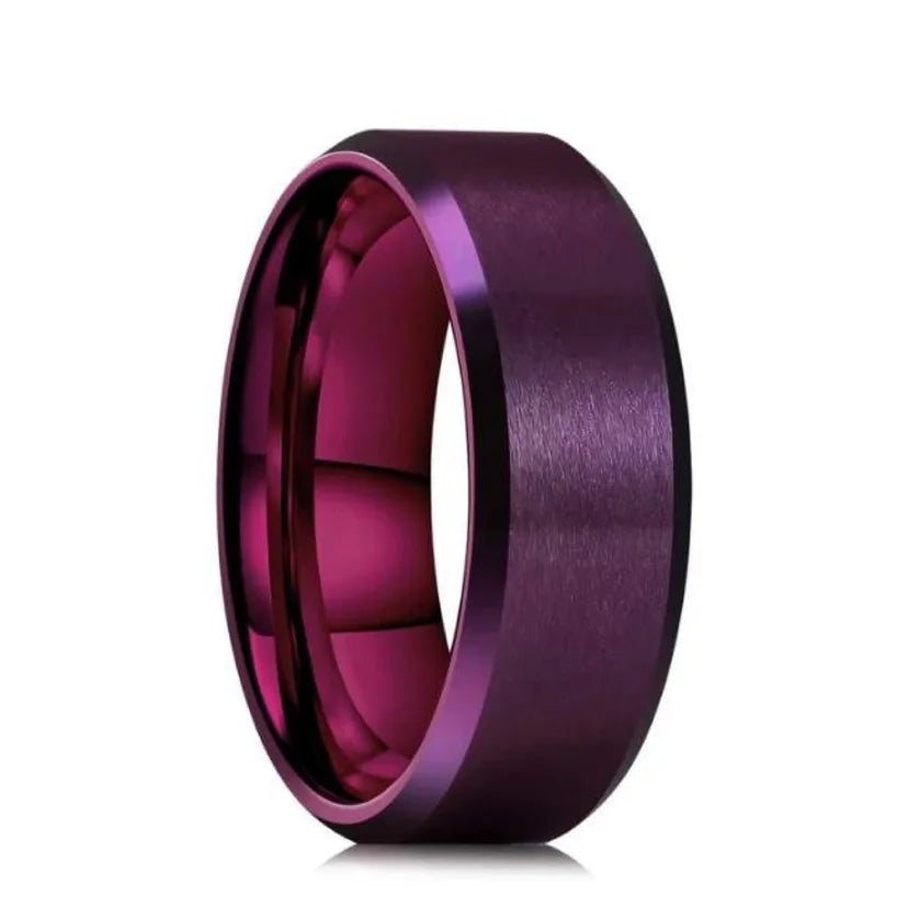 7 Colors Classic 8mm Tungsten Mens Ring Surface Brushed Stainless Steel Ring for Women Wedding Band Couples Jewelry Accessories