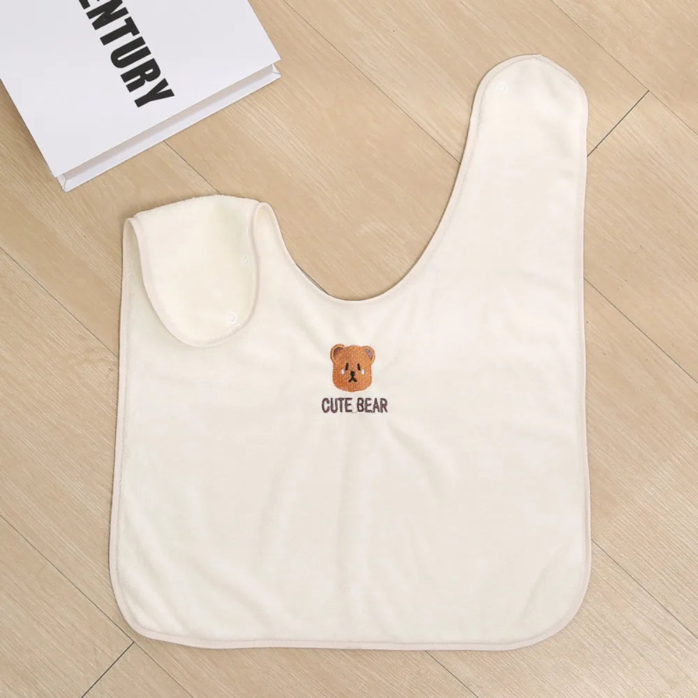 New Soft Bibs Skin Friendly Water Absorbent Children's Washcloth Adjustable Snaps Toddler Face Towel for Feeding Eating