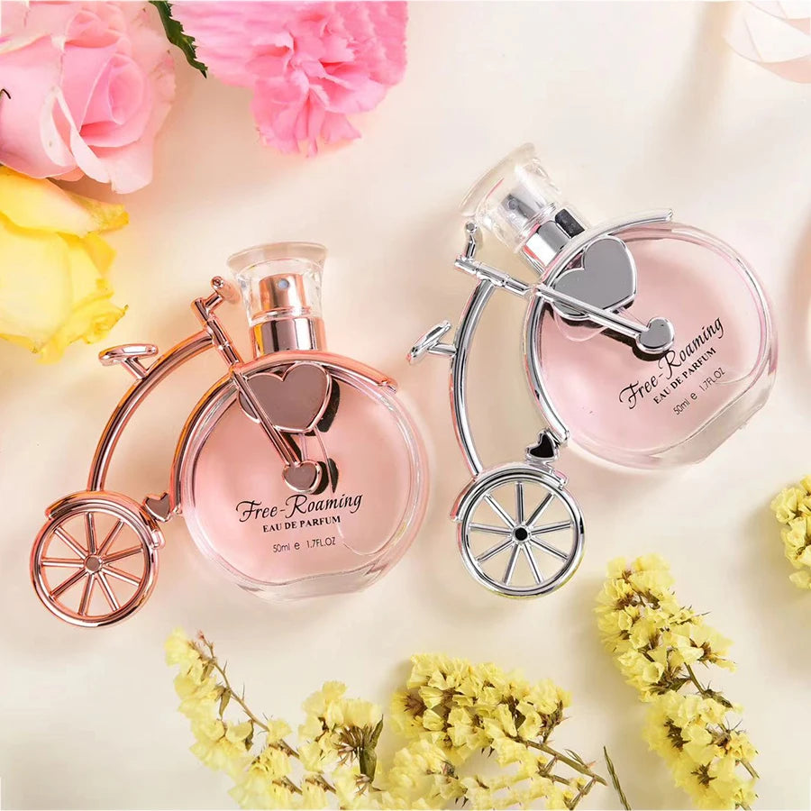 50ML 1.7FL.OZ Original Perfume Whimsical Bicycle Shape Eau De Parfum for Women Floral Fruity Longlasting Idea Romantic Gift