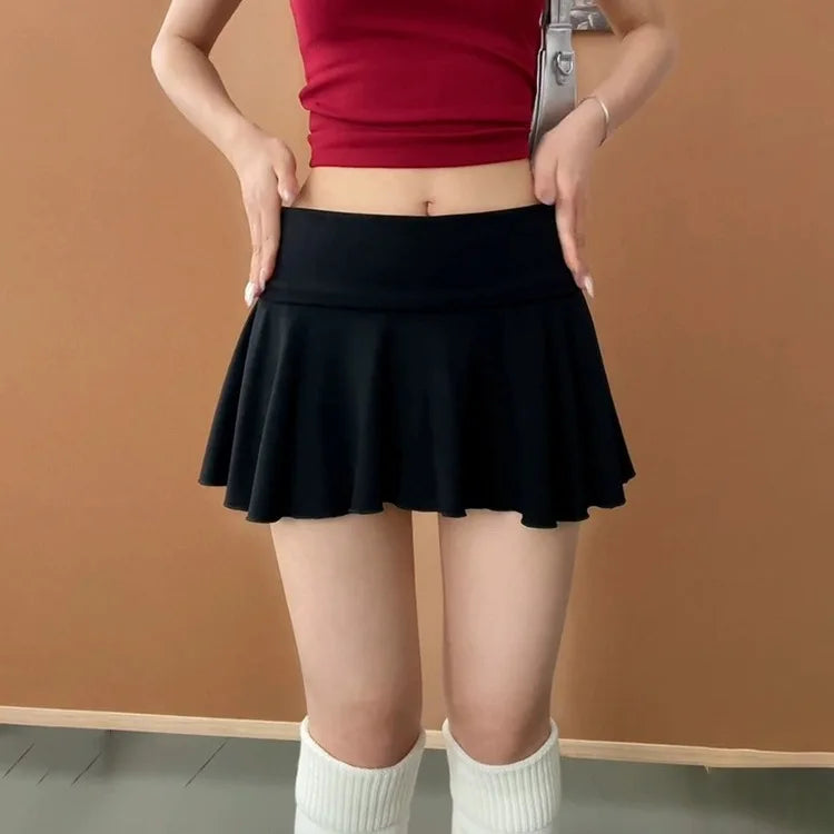Waist-Flipping Ruched Skirts Prevent Exposure Golf Sports For Women Short Dress High Elasticity Athletic Short High Waist Skirt