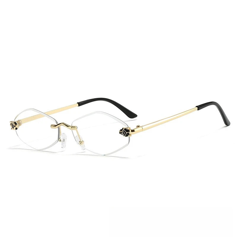Popular Fashion Women Men Shades Rhombus Sun Glasses Female Male Summer Traveling UV400 Rimless Sunglasses Lentes De Sol Mujer