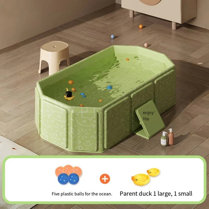 1pc Kids portable thick folding bathtub, Can be used sitting or lying, for 0-8 years old children newborns suitable for travel