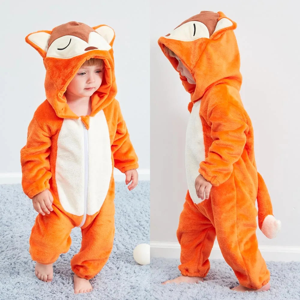 0 to 4 Years Baby Pajamas Winter Cartoon Sleeping Clothes Boys Dinosaur Pijamas Onesies Girls Clothes Toddler Night Bodysuits