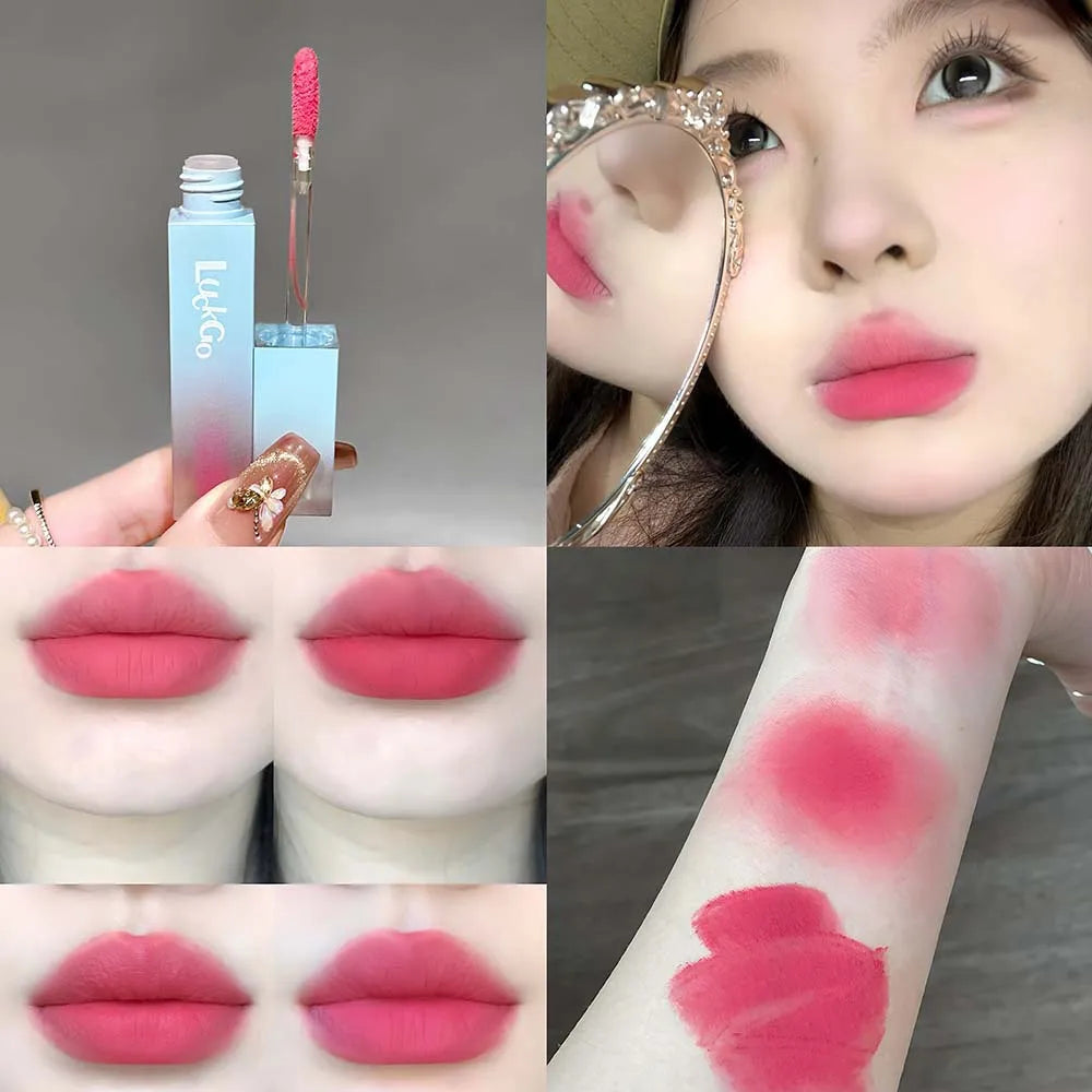 1Pc Nude Matte Lip Mud Waterproof Non-stick Pink Liquid Lipstick Long Lasting Highly Pigmented Lipgloss Tint Korean Cosmetics