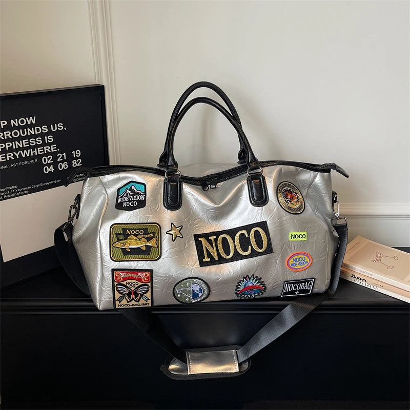 Fitness Travel Bag Suitable for Both Men and Women, Can Be Carried by Hand, Worn over the Shoulder or Cross-Body, Pu Leather Bag