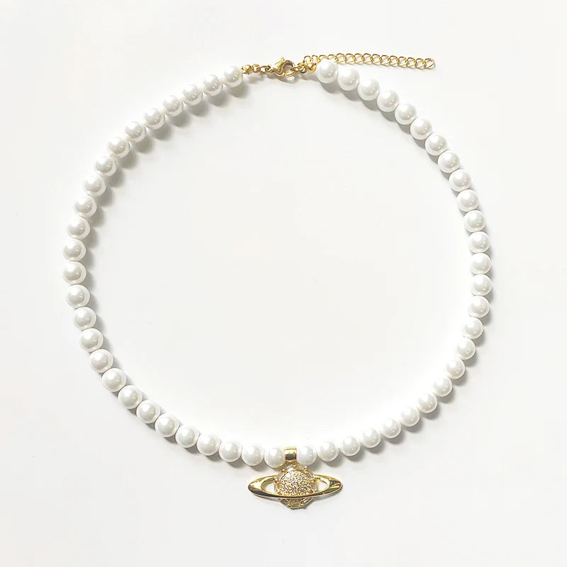 Fashion Rainbow Beads Choker Bohemian Handmade Imitation Pearls Necklace Women Charming Accessories 2022 New Trendy Jewelry