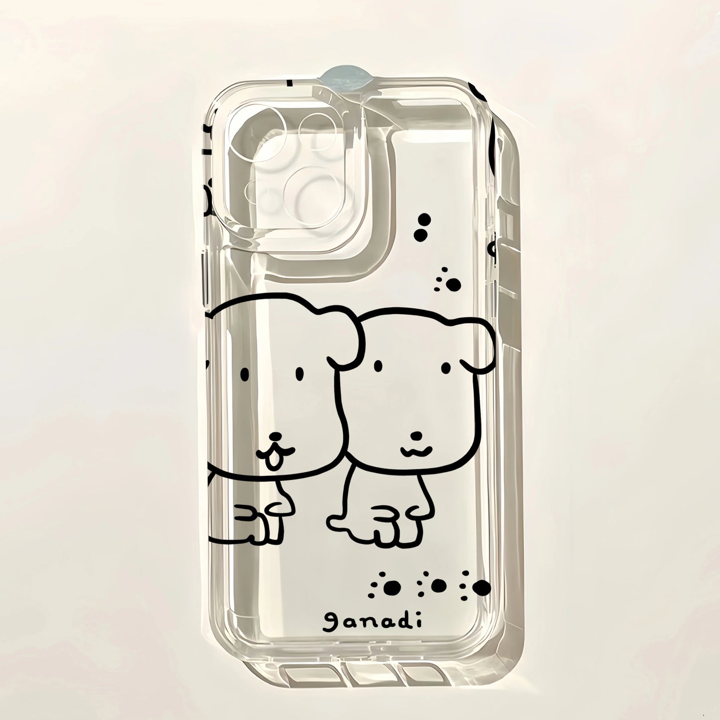 Cute Ganadi Puppy Phone Case For iPhone 17e 17 16 16e 15 14 13 12 11 Mini Pro Max X XR XSMax 7 8 Air Plus Transparent Back Cover