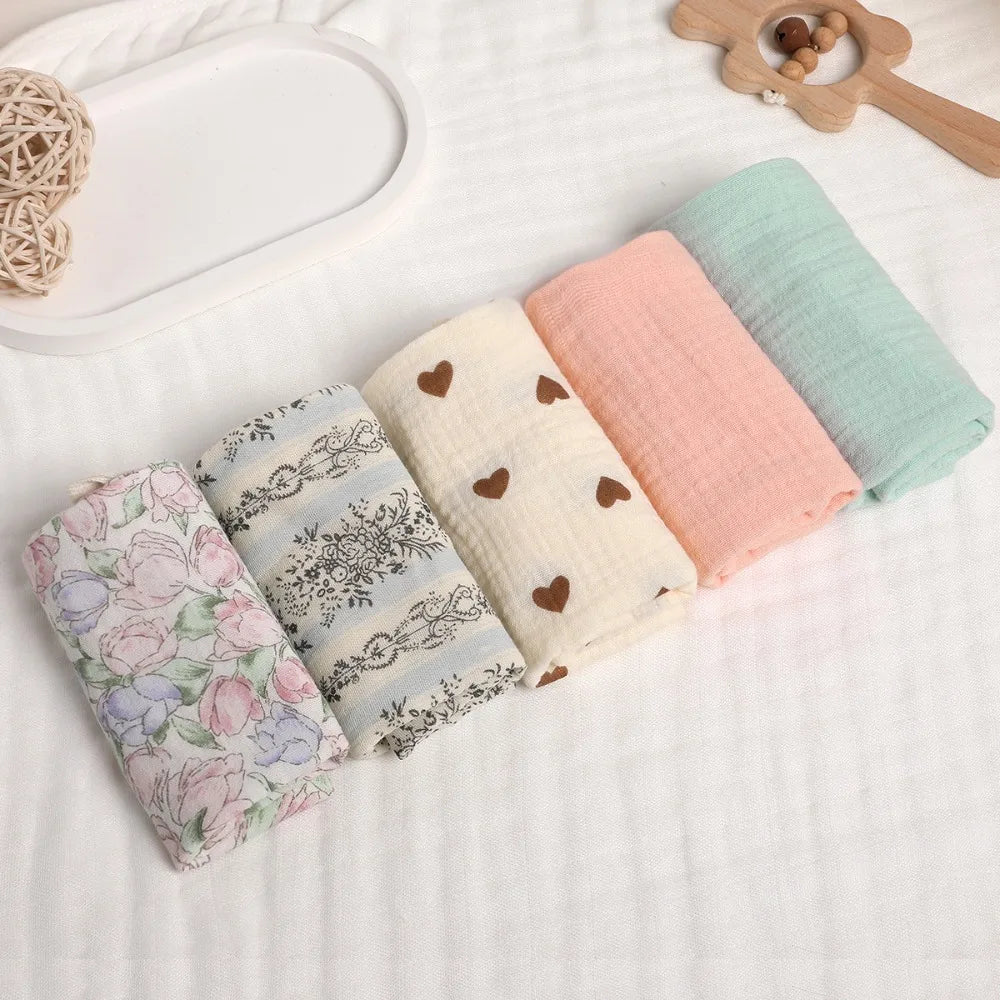 High Quality 4-Layer Pure Cotton Baby Cotton Washcloth Absorbent Soft Square Towels Baby Towels Gauze Cotton Newborn Burp Cloth