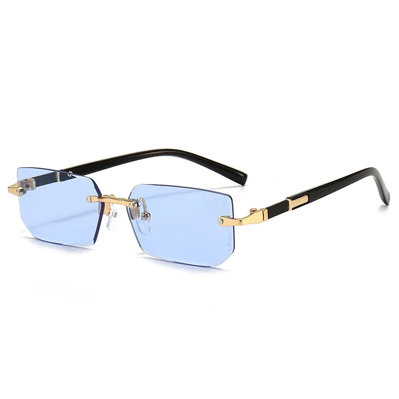 1PCS/2PCS/3PCS Rimless Sunglasses Rectangle Fashion Popular Women Men Shades Small Sun Glasses For Female Male Traveling Oculos