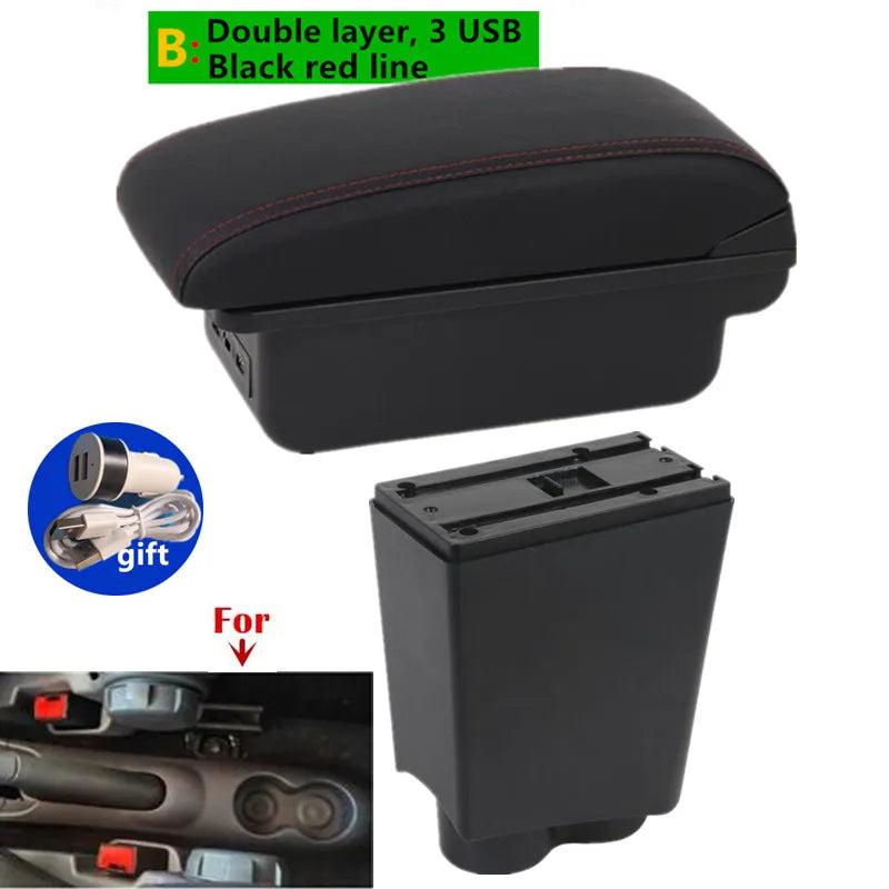 For Fiat 500 Armrest Box For FIAT 500 Car Armrest 2000-2011 Auto Storage Box Dedicated Retrofit Parts Interior Car Accessories
