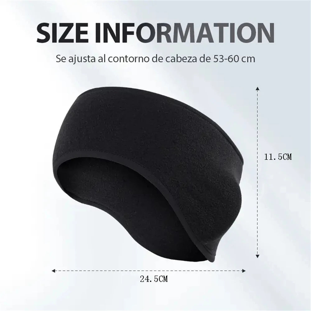 Winter Warmer Headband Breathable Windproof Sweatband Fleece Ear Cover Warmer Outdoor Sports Cycling Running Elastic Headwear
