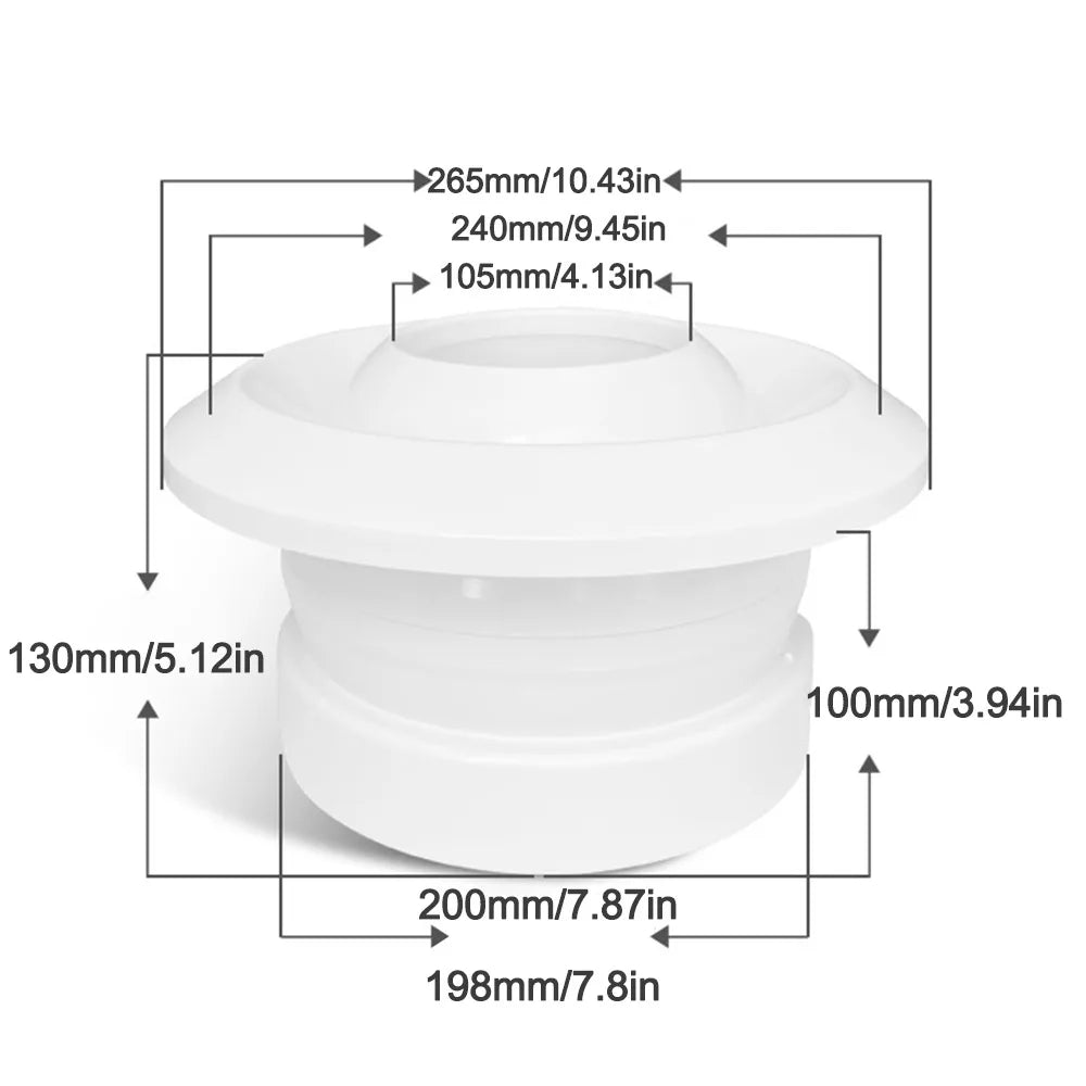ABS Air Conditioning Exhaust Vents Adjustable Round Ventilation Nozzles 75/100/150/200mm Circular Jet Vents