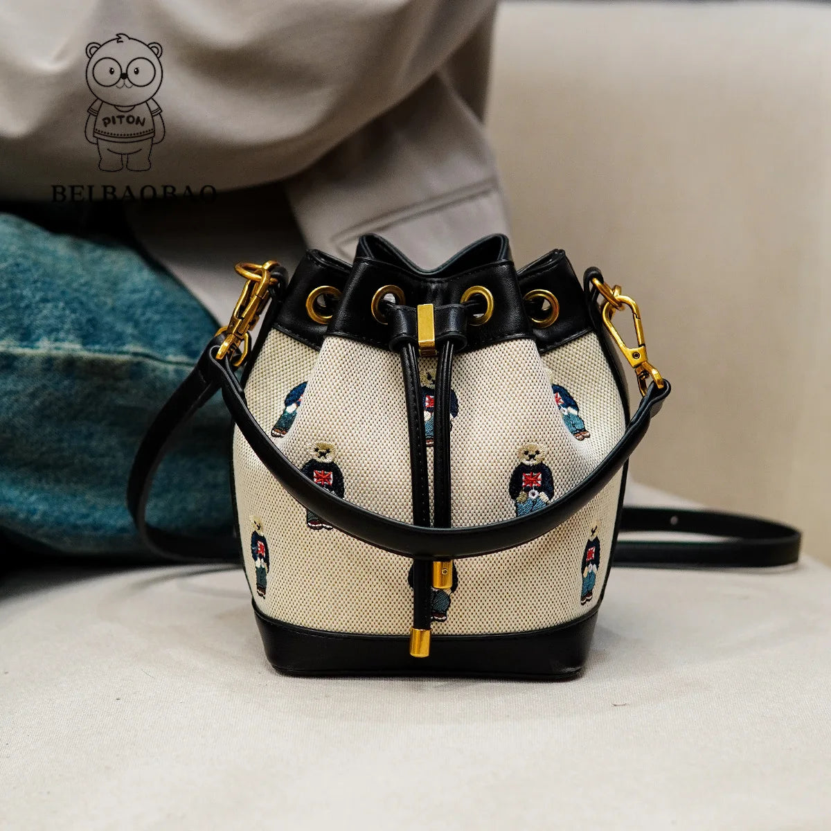 2026 Women's Large Capacity Crossbody Bag Fashion Spring Shoulder Bag Cartoon Bucket Bag Handheld Women's Bag Bags for Woman