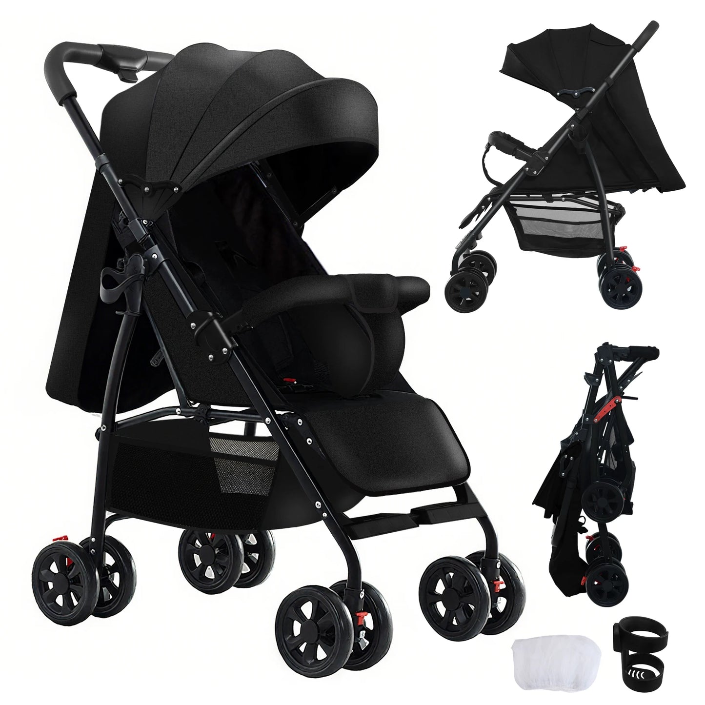 3 in 1 baby stroller free Newborn Infant baby pram travel stroller lightweight baby folding car reversible stroller
