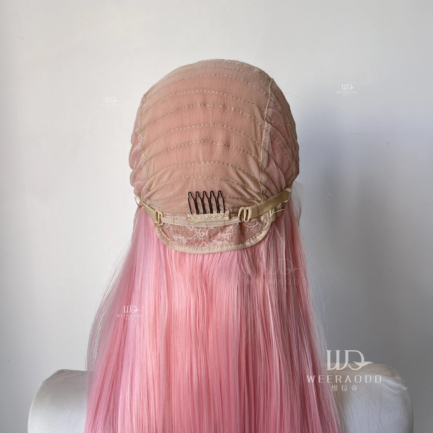 Pastel Pink Straight Synthetic Lace Wig Long Silk Straight Wig Frontal Lace Wigs for Women Cosplay Ready to Wear Light Pink Wig