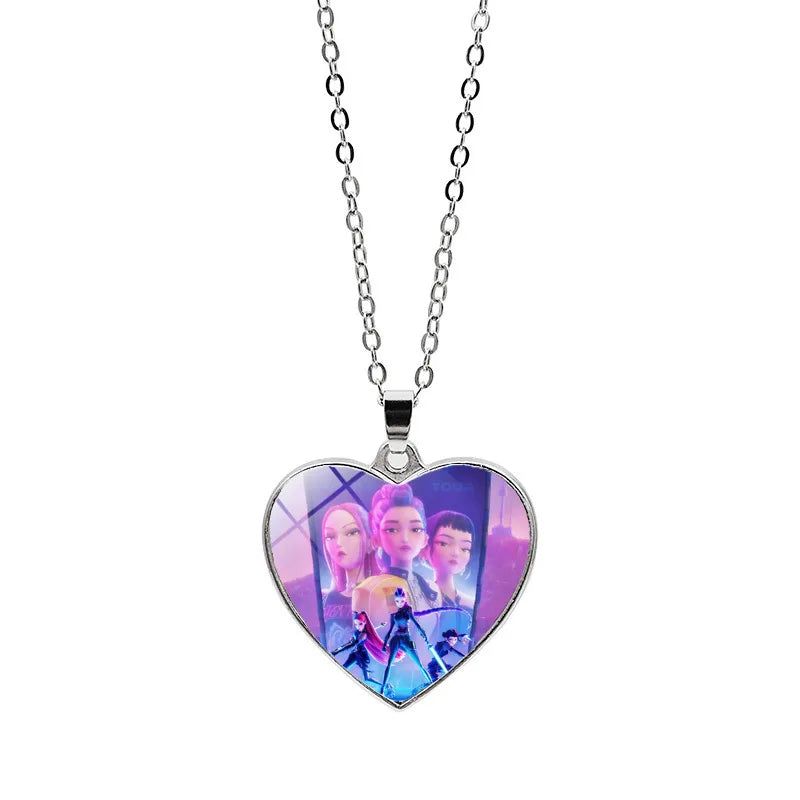 KPop Devil Hunter Girl Necklace Children's Cartoon Charm Pendant Fashion Jewelry Accessory - Perfect Gift