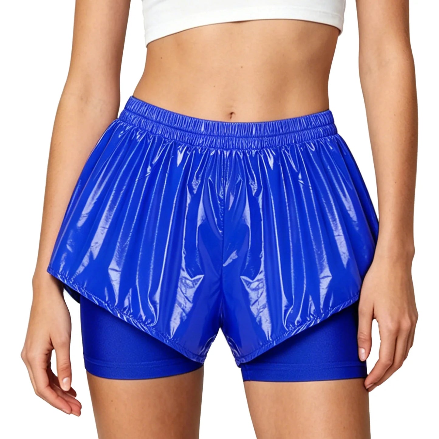 Women Waterproof 2 in 1 Athletic Shorts Swim Trunks Beach Pool Swimwear Beachwear Running Cycling Sports Workout Sportswear