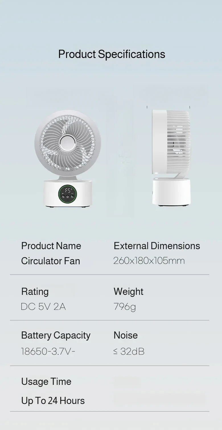 New Portable Wall-Mounted Fan With Remote Charging Usb Electric Folding Fan Nightlight Air Cooler Home Shake Cooler Household