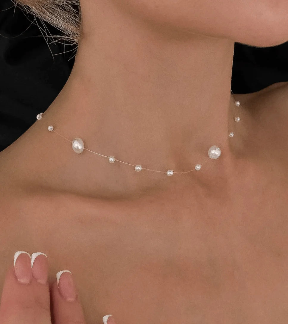 Elegant Cute White Imitation Pearl Beads Choker Clavicle Chain Necklace For Women Wedding Jewelry Collar 2023 New